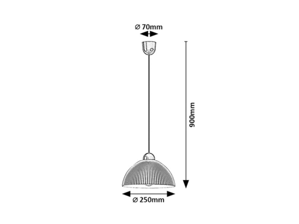 Lampada sospesa Avenora 1xE27 nera bianca Rabalux