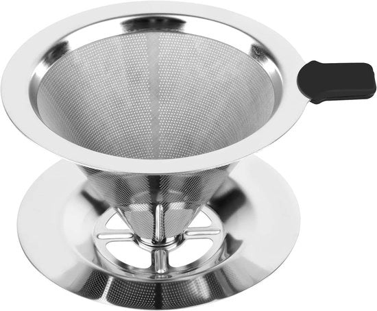 Filtro per caffè in acciaio inossidabile riciclabile - Durata di conservazione senza carta per la preparazione manuale di caffè