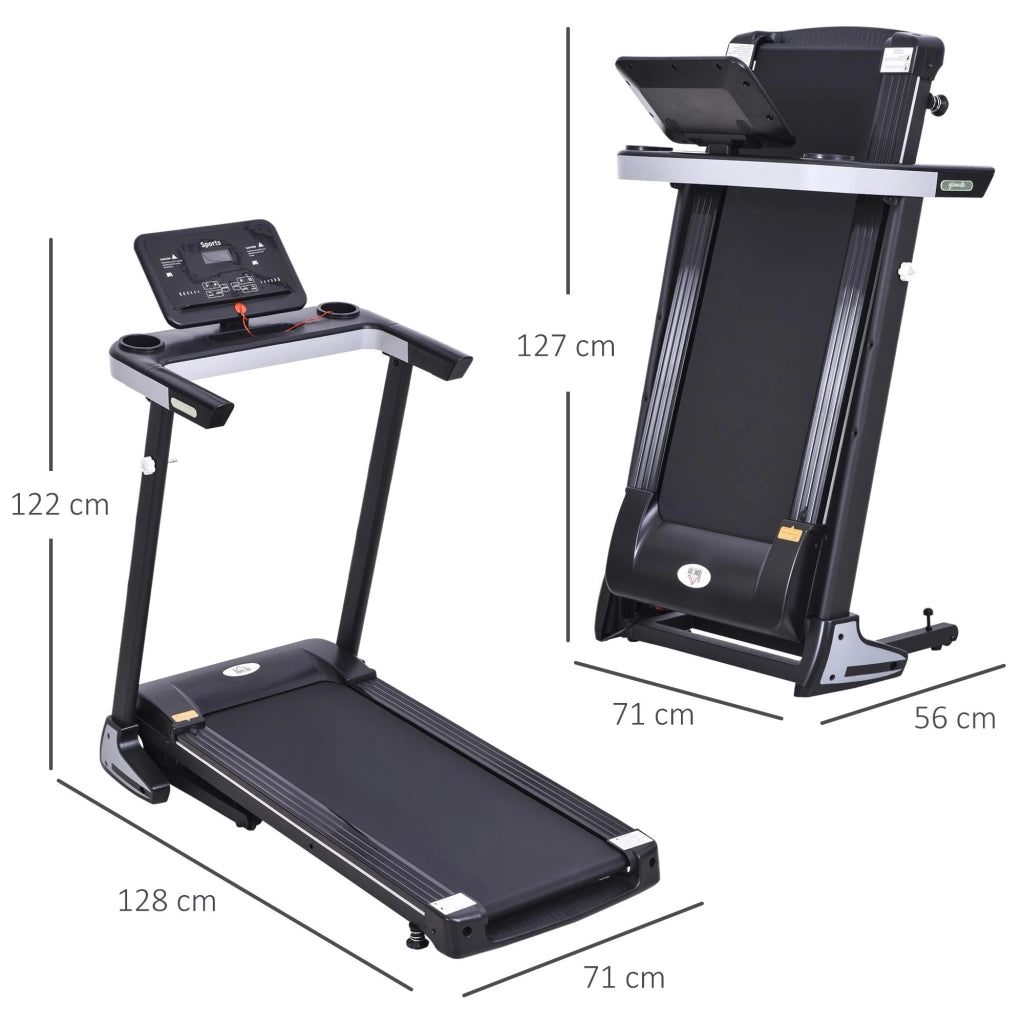 Tapis Roulant Elettrico Pieghevole 500W con Schermo LCD  Nero