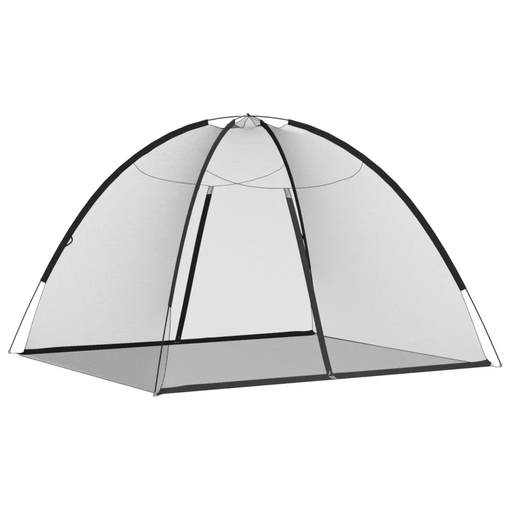 vidaXL Zanzariera Mongolia con Porte 220 Rete Nera 200x180x135 cm