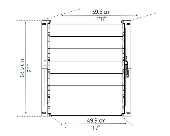 Finestra Laterale a Lamelle per Serra - Verde