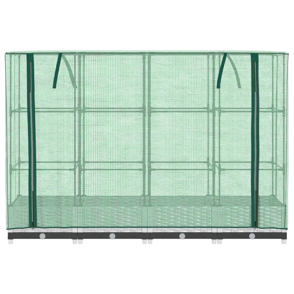 Aiuola rialzata/fioriera con copertura effetto rattan 160 x 40 x 123 cm bianco 02_0038750