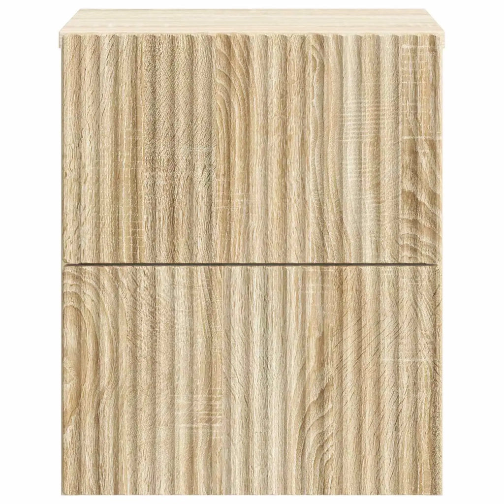 Comodino | Armadio da Notte | Mobiletto da notte a muro Rovere Sonoma 33 x 34,5 x 40 cm
