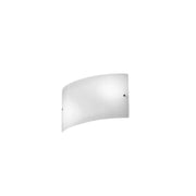 Applique da parete Michela grande 35x10cm bianca lucida 2XE14, vetro curvo e base cromata, IP20, max 2x28W, lampada da parete elegante