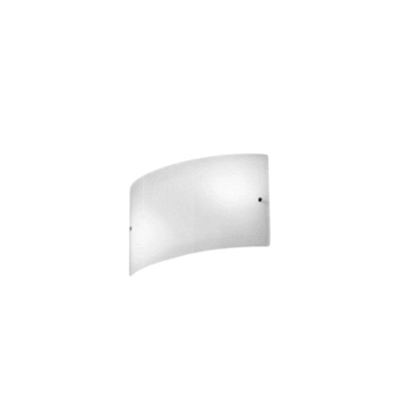 Applique da parete Michela grande 35x10cm bianca lucida 2XE14, vetro curvo e base cromata, IP20, max 2x28W, lampada da parete elegante