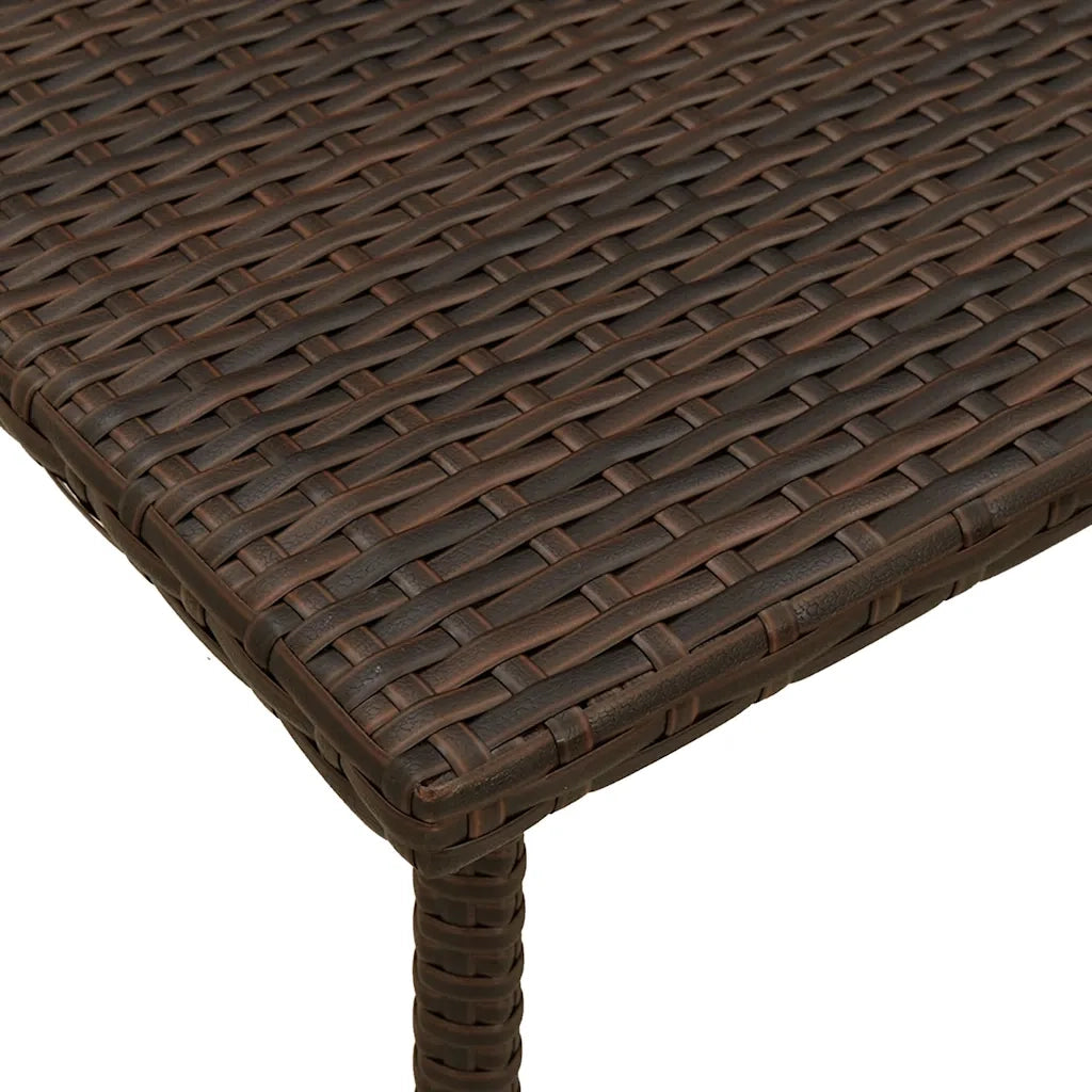 Tavolino Giardino | Tavolino da esterno Rettangolare Marrone 80x40x37 cm Polyrattan