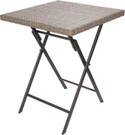 Tavolo per balcone e terrazza 58 x 58 cm - Tavolo resistente all'usura in polirotano e metallo