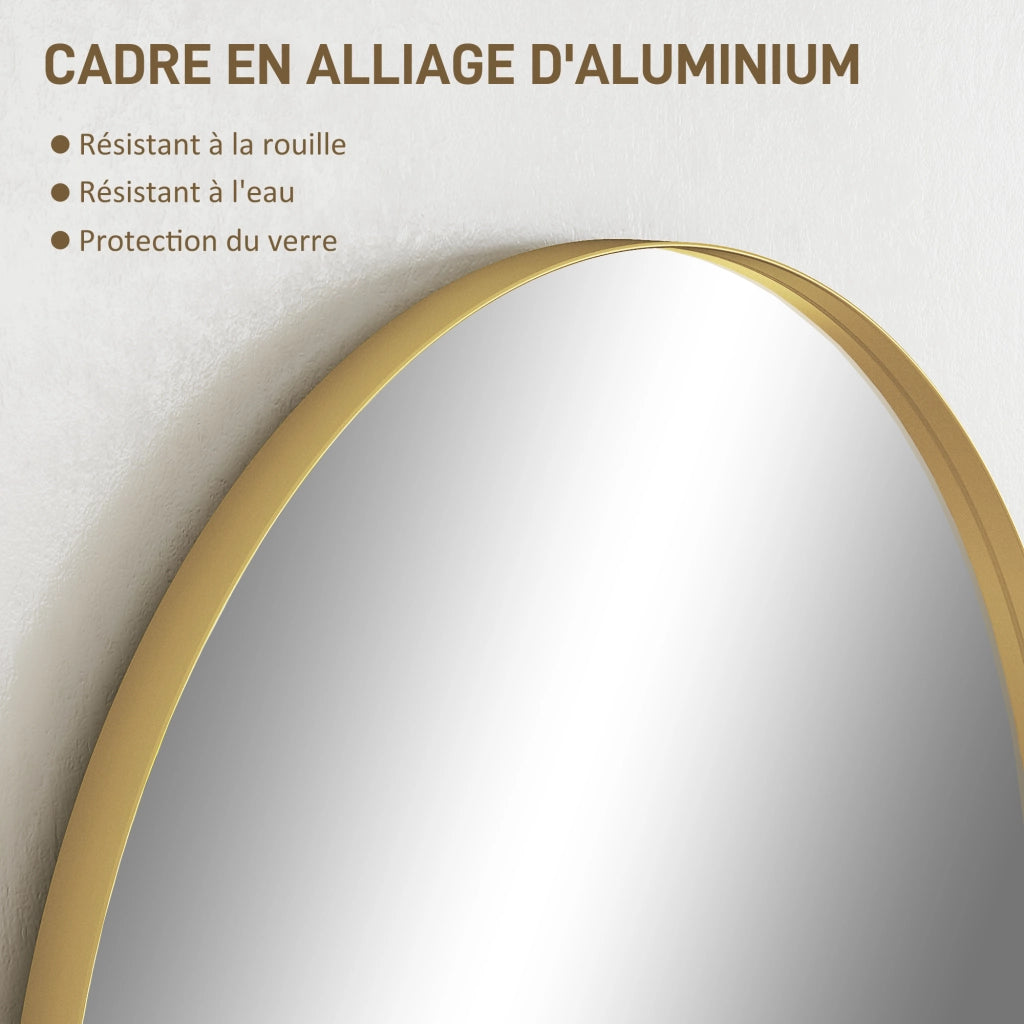 Specchio da bagno con cornice in alluminio ¨C zephmum ¨C oro 60x90 cm