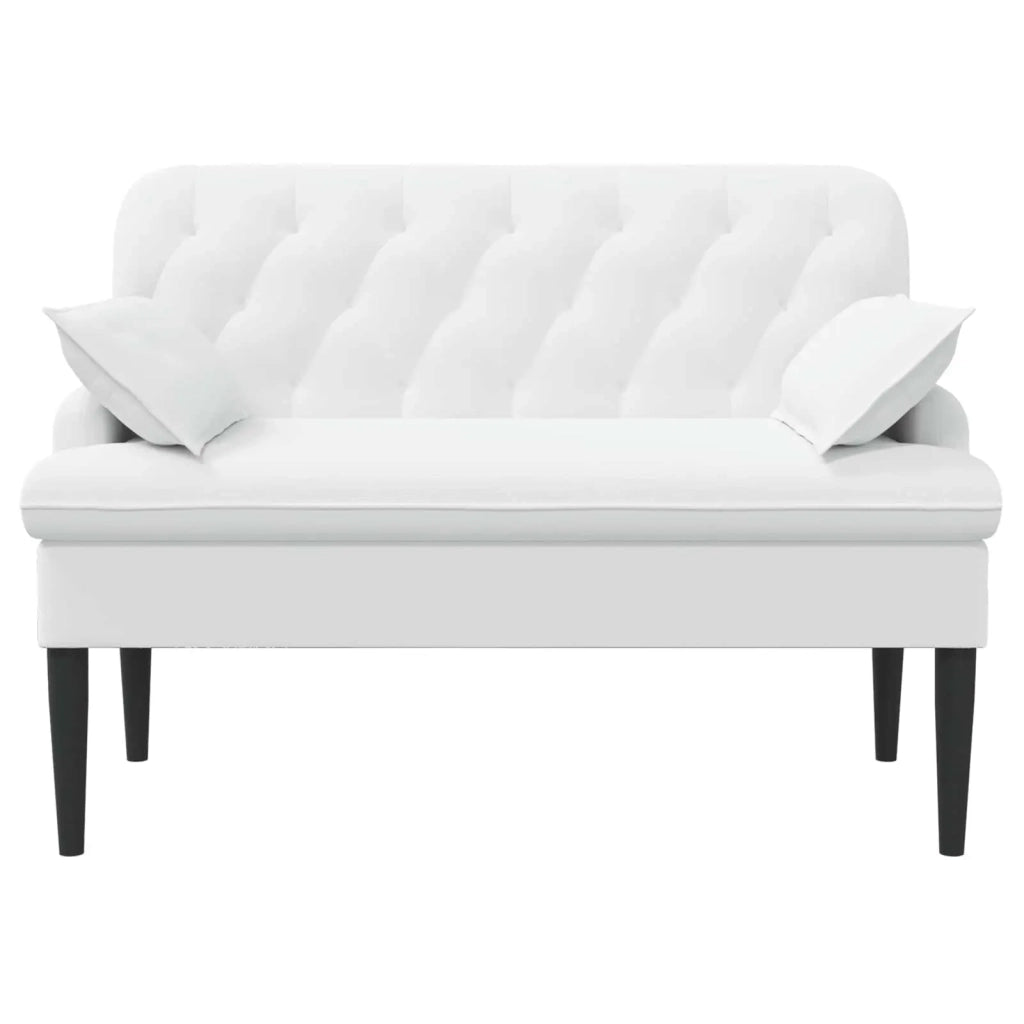 Loveseat con bottoni imbottiti Bianco 111 x 68 x 80 cm Tessuto 42041806