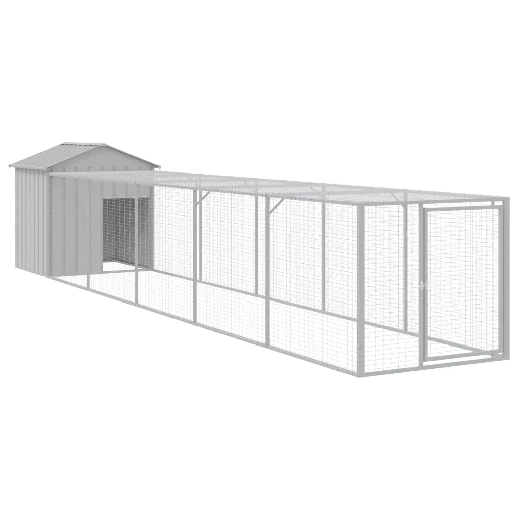 Pollaio Area Corsa Grigio Chiaro 117x609x123 cm Acciaio Zincato 3189075