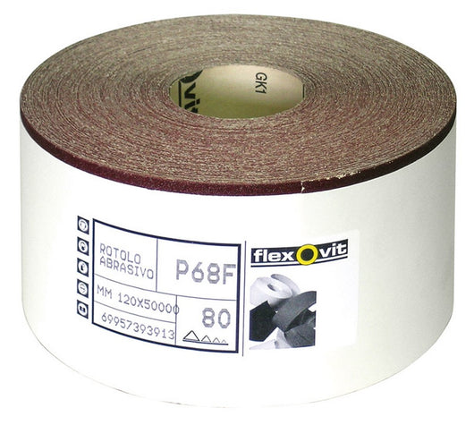 carta abrasiva flexovit p68f cm. 12 (h) x 50 mt. grana  60 cod:ferx.vit12733