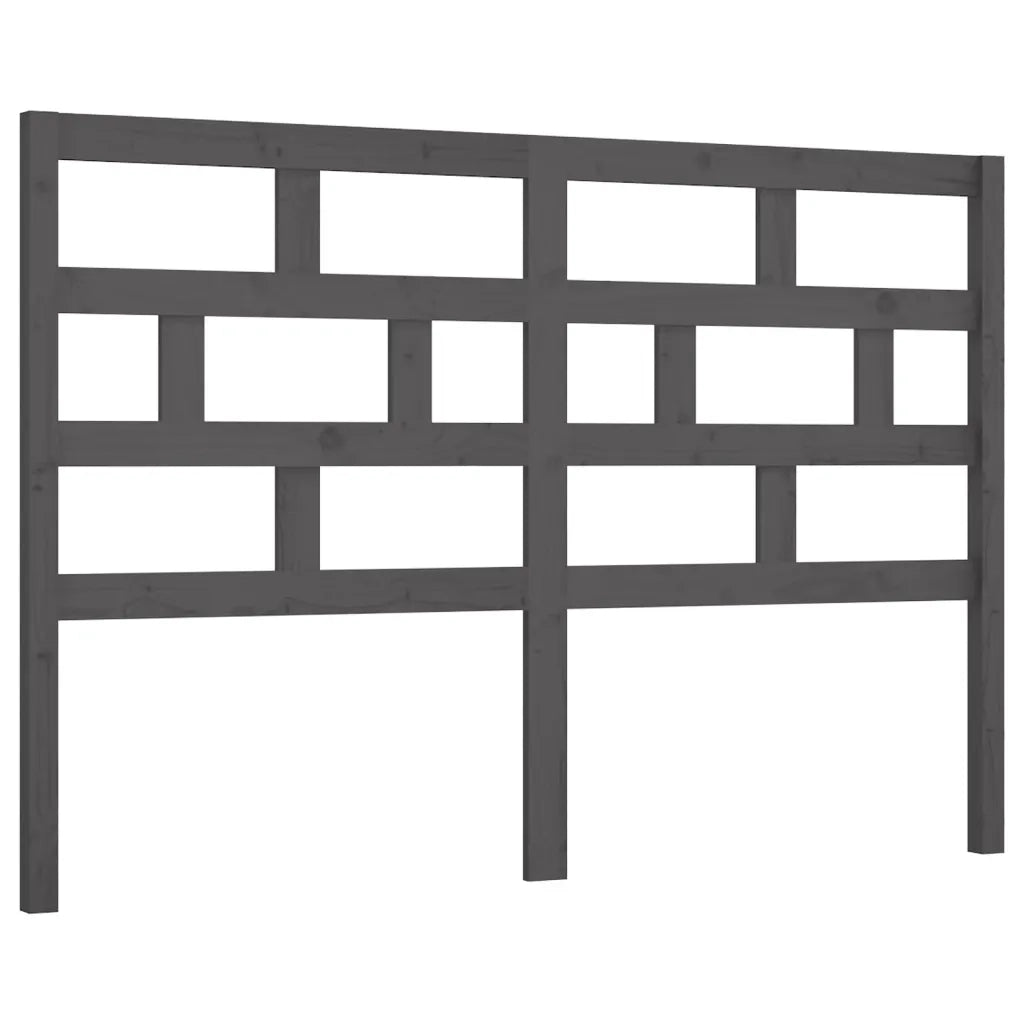 Testiera per Letto Grigia 146x4x100cm in Legno Massello di Pino 814196
