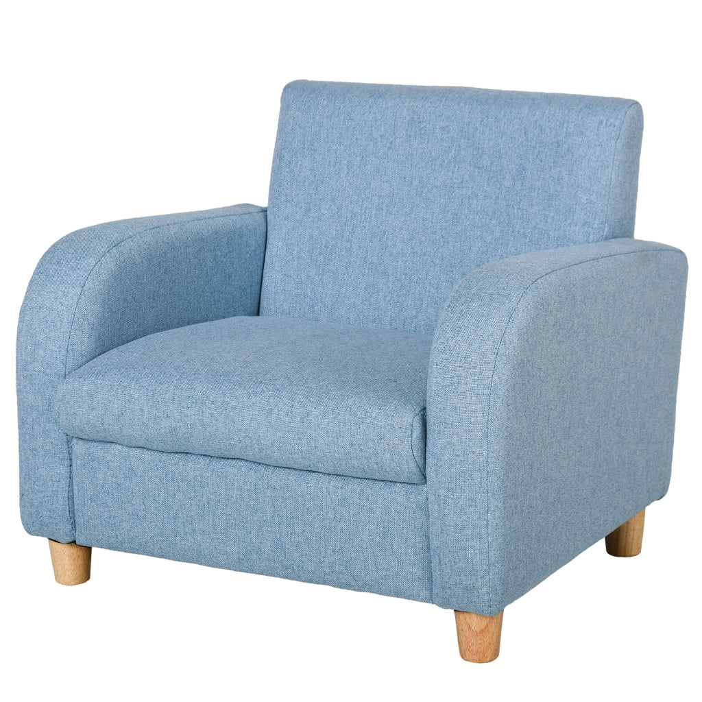 Poltrona per Bambini in Tessuto per Cameretta con Imbottitura, Max. 65 kg, 49x45x44 cm, Blu