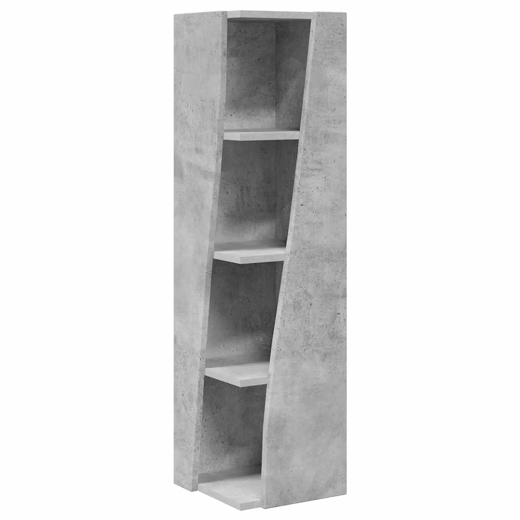 Mobile angolare Grigio cemento 27,5x27x102cm Legno multistrato