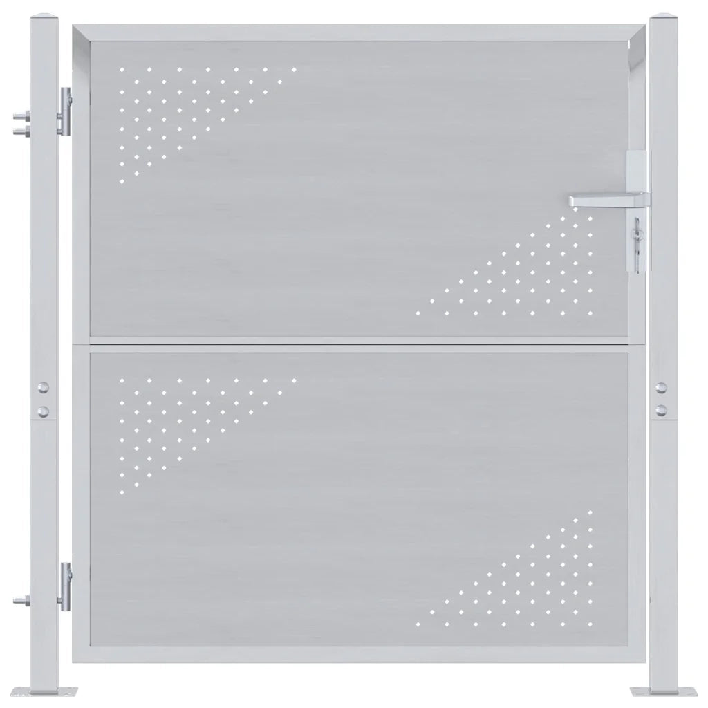 Cancello da giardino Argento 85 x 97 cm Acciaio inossidabile 3402577