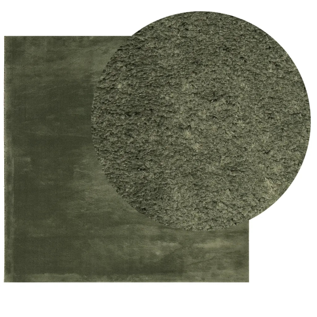 Tappeto Pelo Corto HUARTE Morbido Lavabile Verde Bosco 375094