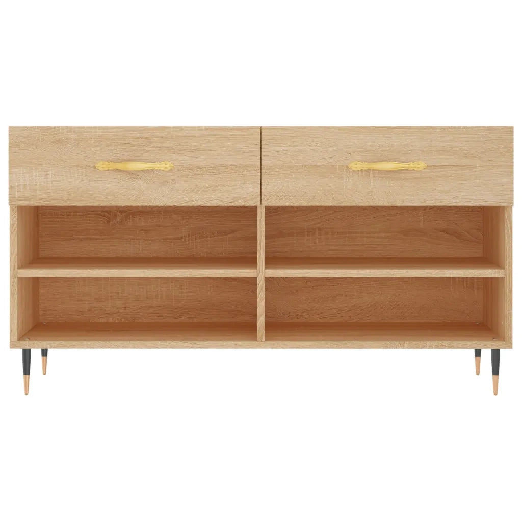 Panca Porta Scarpe | Scarpiera | Mobile per scarpe Rovere Sonoma 102x35x55 cm Legno Multistrato