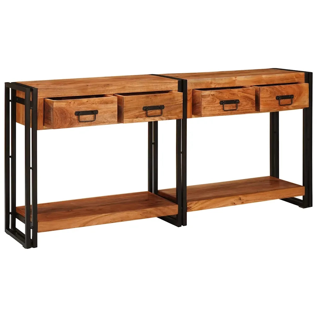 Tavoli consolle 2 pcs Marrone Legno di Acacia Massello 3324224