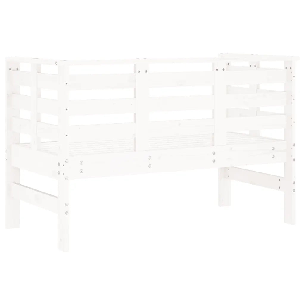 Panca da Giardino Bianca 111,5x53x71 cm Legno Massello di Pino 825136