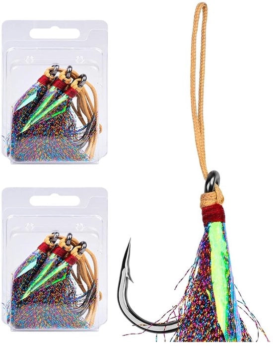 Accessori per pesca - Teaser a forma di coda di cavallo - 2 pezzi - Disegno a filo spinato - Alta acciaio inossidabile - Per pesca da barca/shore trolling - Lure dinamico - Accessori per pesca