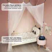 Tenda per letto singolo 100x200x200cm con 6 punti di aggancio con chiodi ad aggancio - rete per letto singolo con 1 apertura - tenda per letto con protezione dalle zanzare