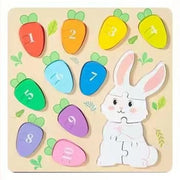 Trade Shop - Gioco Di Conteggio Abbinamento Numeri Puzzle In Legno Tema Coniglio Per Bambini 32370 -