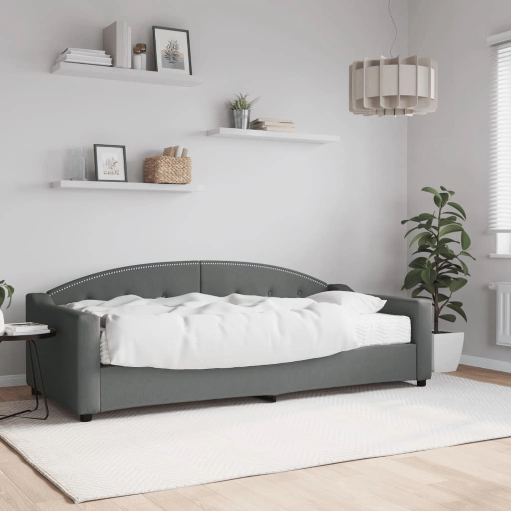 Divano Letto con Materasso Grigio Scuro 90x200 cm in Tessutocod mxl 128255