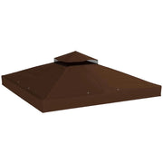 COPERTURA PER GAZEBO DA GIARDINO 3X3M UPF30+ A 2 LIVELLI IN POLIESTERE COLOR CAFFÈ