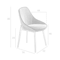 Sedia in tessuto grigio