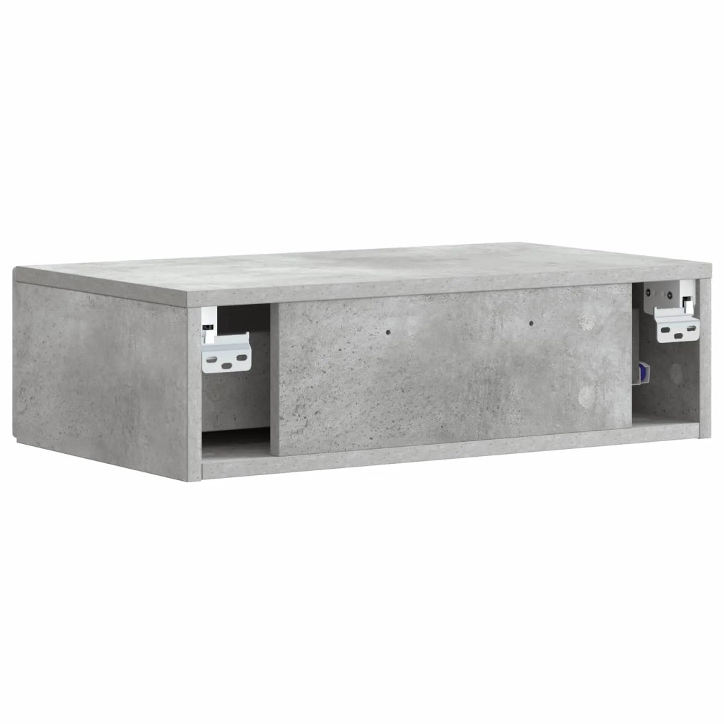 Tavolino da Parete Laterale Grigio Cemento 59 x 34,5 x 17 cm 898828