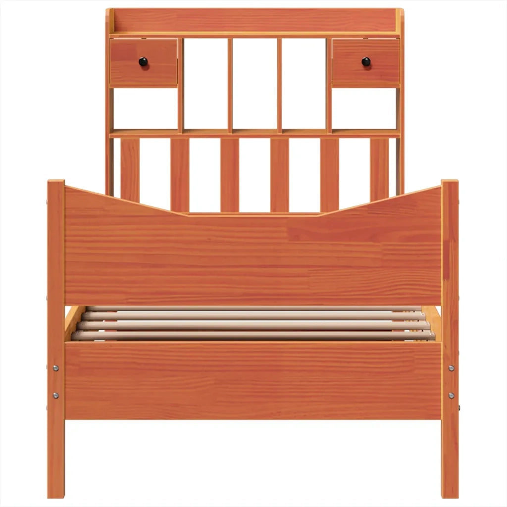 Giroletto senza Materasso Marrone Cera 100x200 cm Legno di Pino
