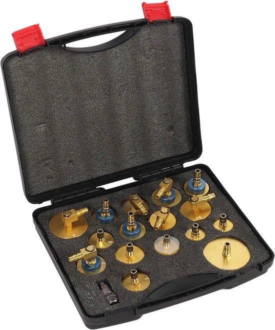 Cilindro di arresto principale - Alluminio lega - Connettore rapido - Set 17 pezzi - Arresto di freno - Veicoli - Olio di freno - Sfiato di fluido di freno