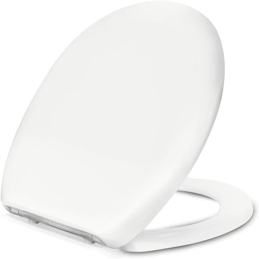 Sedile wc ovale con funzione di sgancio rapido e sistema di abba