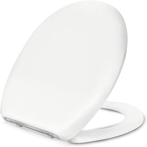 Sedile wc ovale con funzione di sgancio rapido e sistema di abba