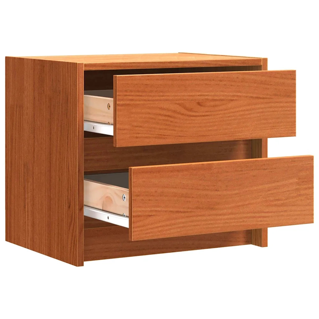 Comodini 2 pz-Set di 2 Tavolino da notte Marrone cerato 40 x 30.5 x 35.5 cm Legno di pino