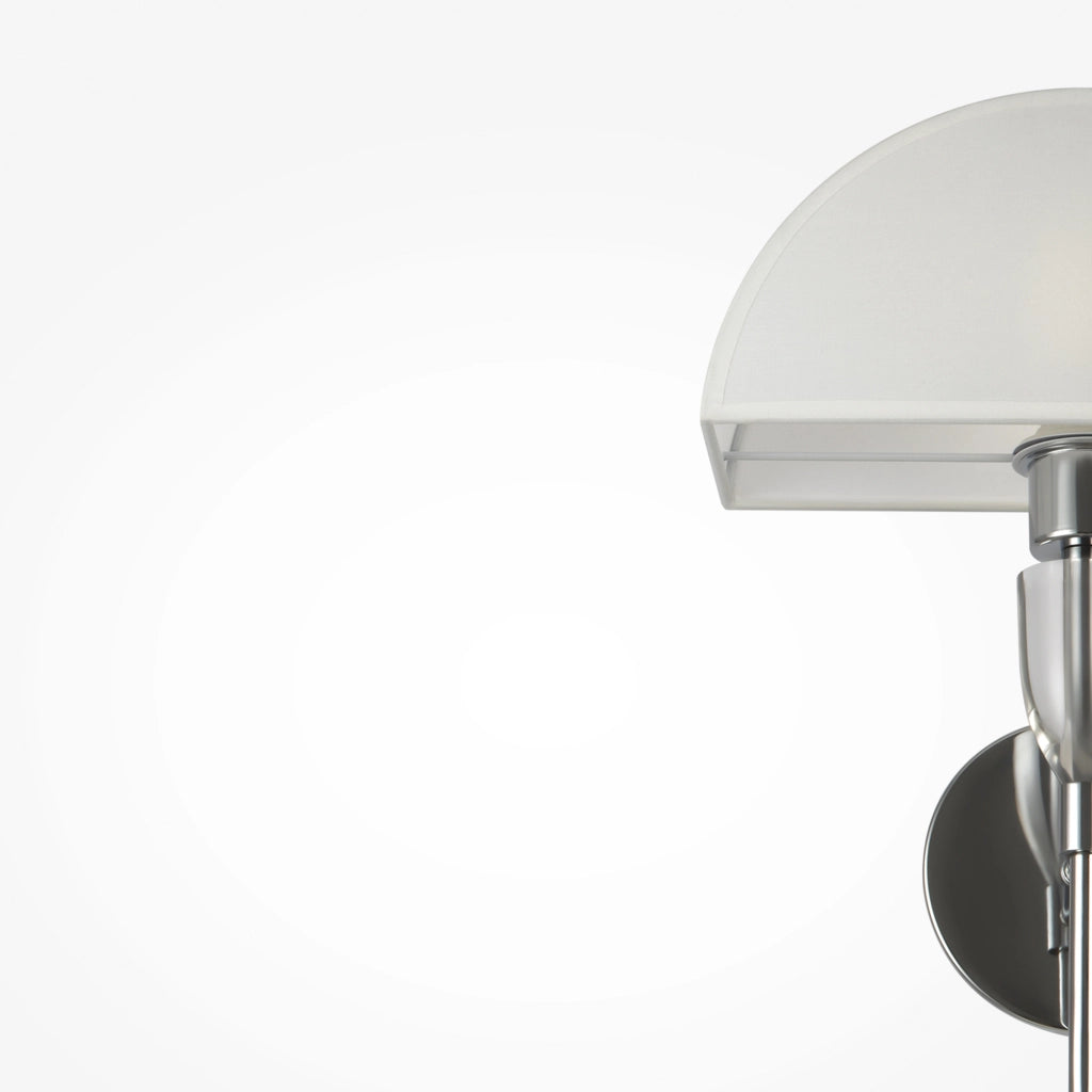 Maytoni applique contemporanea Prima 1 luce E27 cromo metallo diffusore cotone bianco