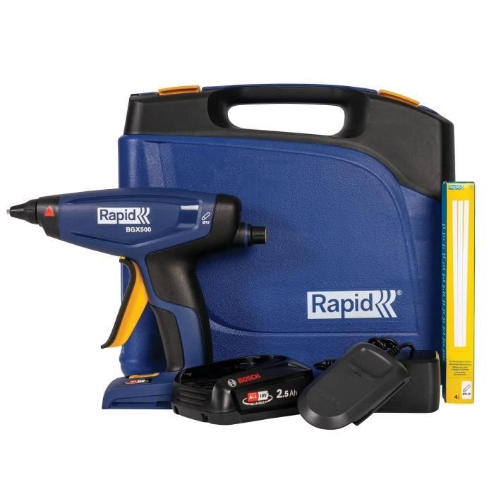 Pistola per colla a batteria 18V 900g/h - RAPID - BGX500 - Valigetta + batteria 2,5Ah + caricabatteria