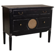 Cassettiera in legno nero 88x38x72h