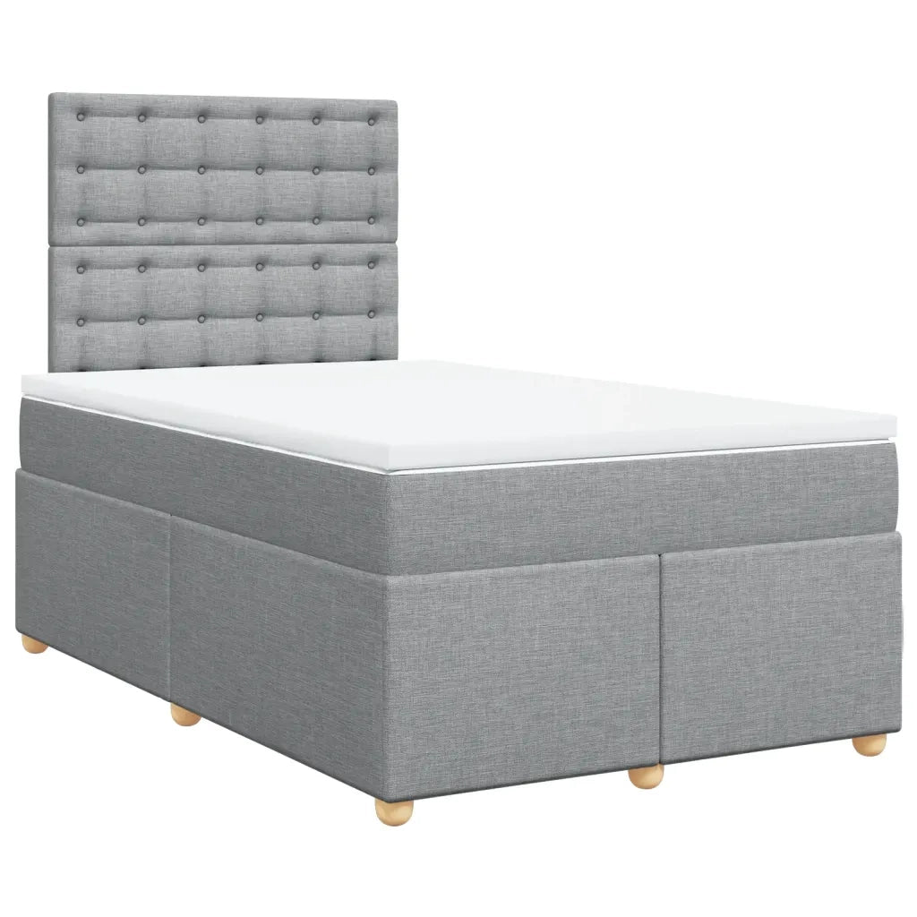 Giroletto a Molle con Materasso Grigio Chiaro 120x190cm Tessuto 3291233