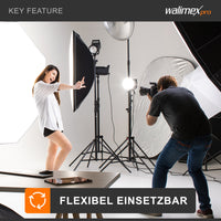 Luce LED fotografia, temperatura 5000K, CRI 90+, potenza 35 W, incl. custodia e riflettore, per studio fotografico foto e video