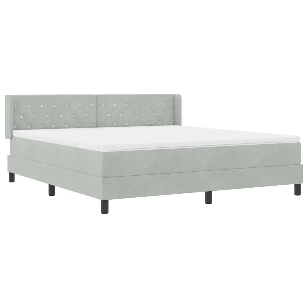 Letto a molle Grigio chiaro 200 x 180 cm Poliestere 3341426