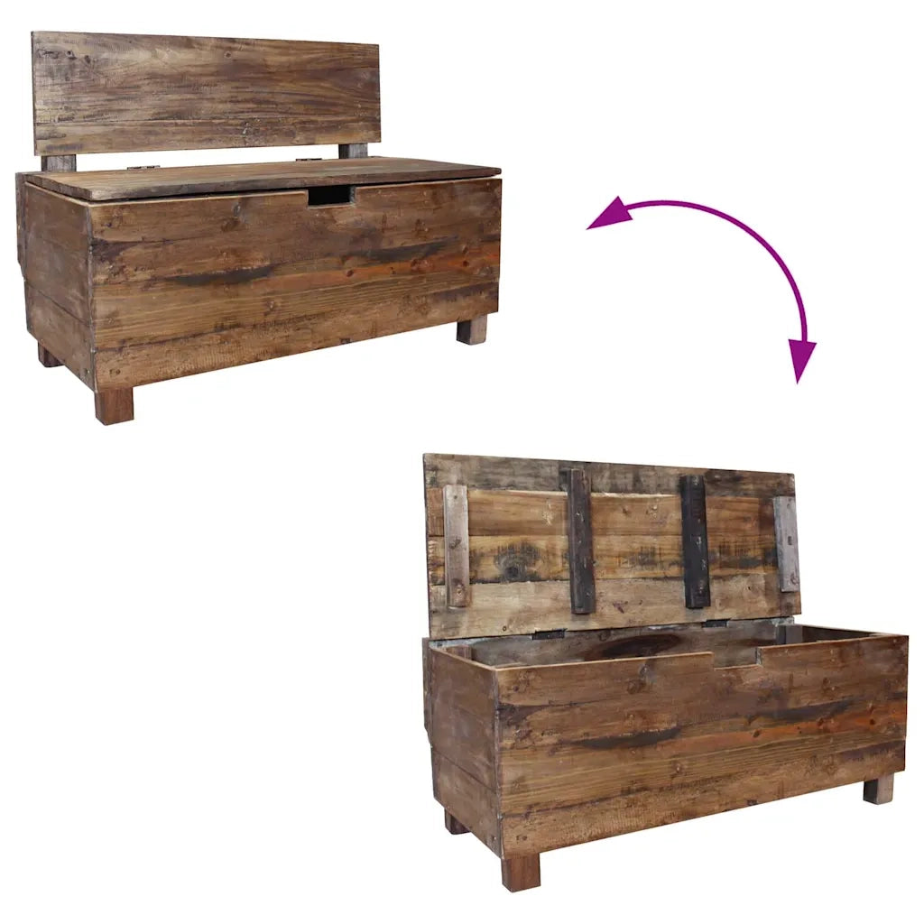 Panca in Legno Massello di Recupero 86x40x60 cm  cod mxl 51220