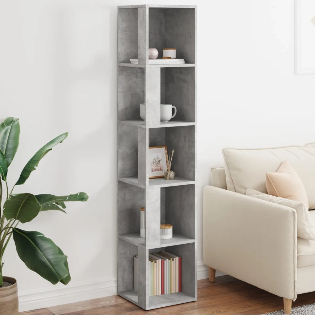 Armadio Angolare Grigio Cemento 33x33x164,5 cm in Truciolato 809048