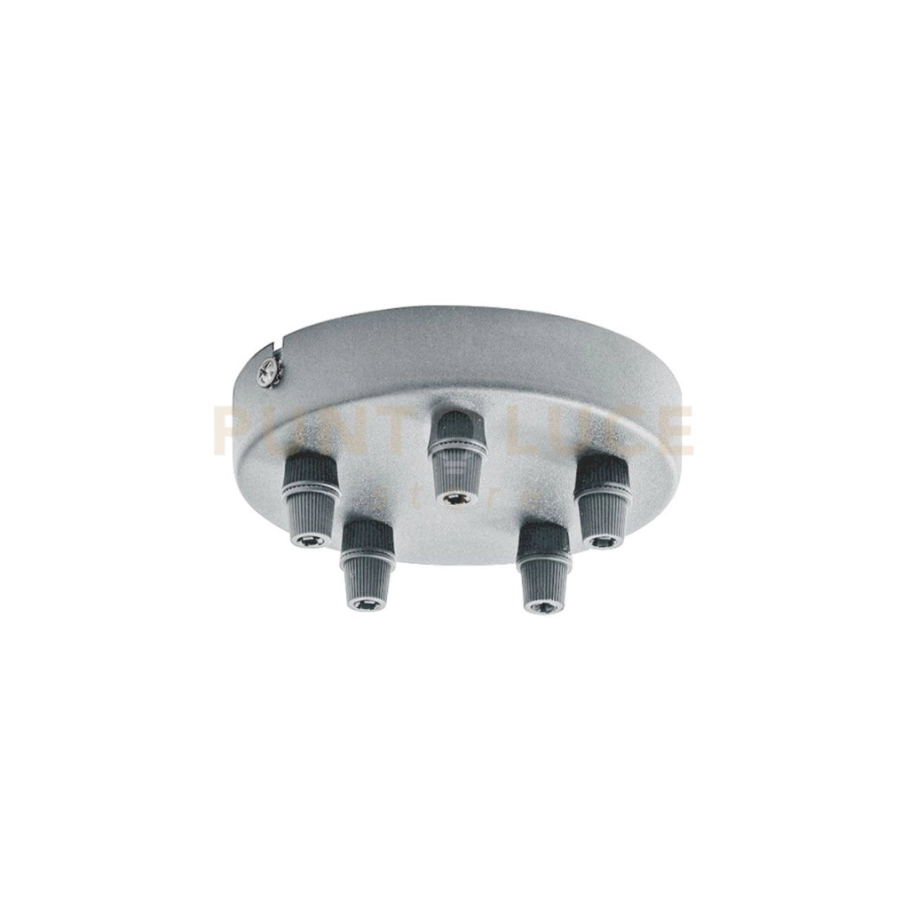 GSOB55- ROSONE 5 FORI GRIGIO CEMENTO IN METALLO PIU' ACCESSORI INCLUSI D.12CM