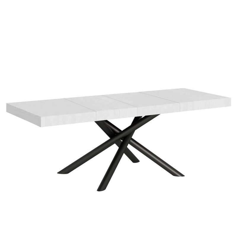 Tavolo allungabile 90x180/284 cm Famas Premium telaio Antracite - Bianco Frassino