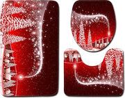 Set di 3 Mattonelle Antiscivolo per Bagno, Mattonella + Contorno + Coperchio WC, Decorazione di Natale Vittima di Natale, Tappeto di Natale, Mattonella Antiscivolo per Bagno 20"x 31"+16x18"+16"x20