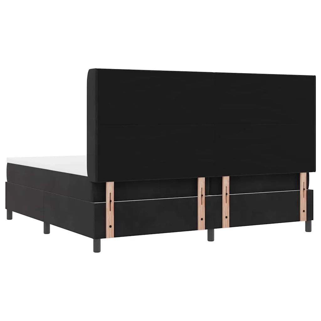 Letto a molle con materasso Nero 200 x 200 cm Velluto 3342028