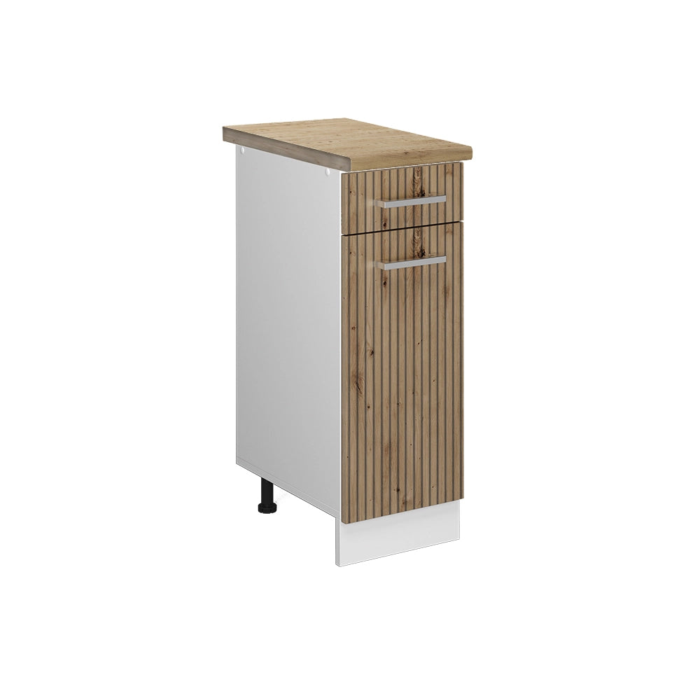 Vicco Mobiletto base per cucina Rovere artigianale 30 cm , PL Rovere