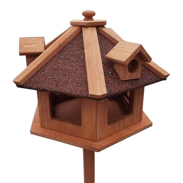 Toboli Mangiatoia per uccelli selvatici con supporto in legno di abete 130cm Con abbaini Resistente