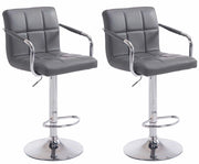 Set 2 sgabelli design Lucy V2 in similpelle grigio,cromo